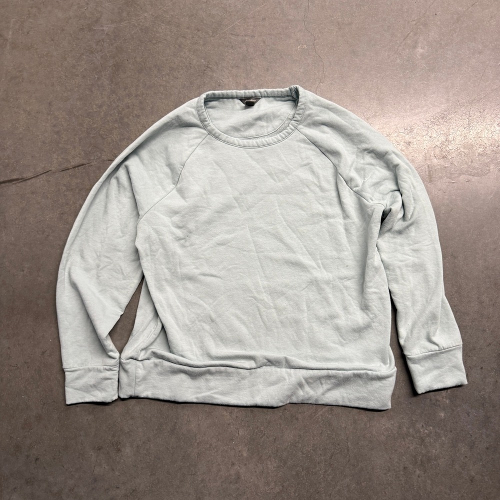 Eddie Bauer Womens Light Blue Raglan Sleeve Crewneck Sweatshirt Large 3638
